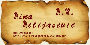 Mina Milijašević vizit kartica